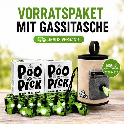 PooPick Vorratspaket (840 Beutel) + Gratis Gassitasche