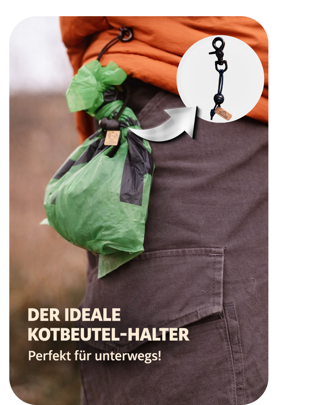 Kotbeutel Halter für unterwegs